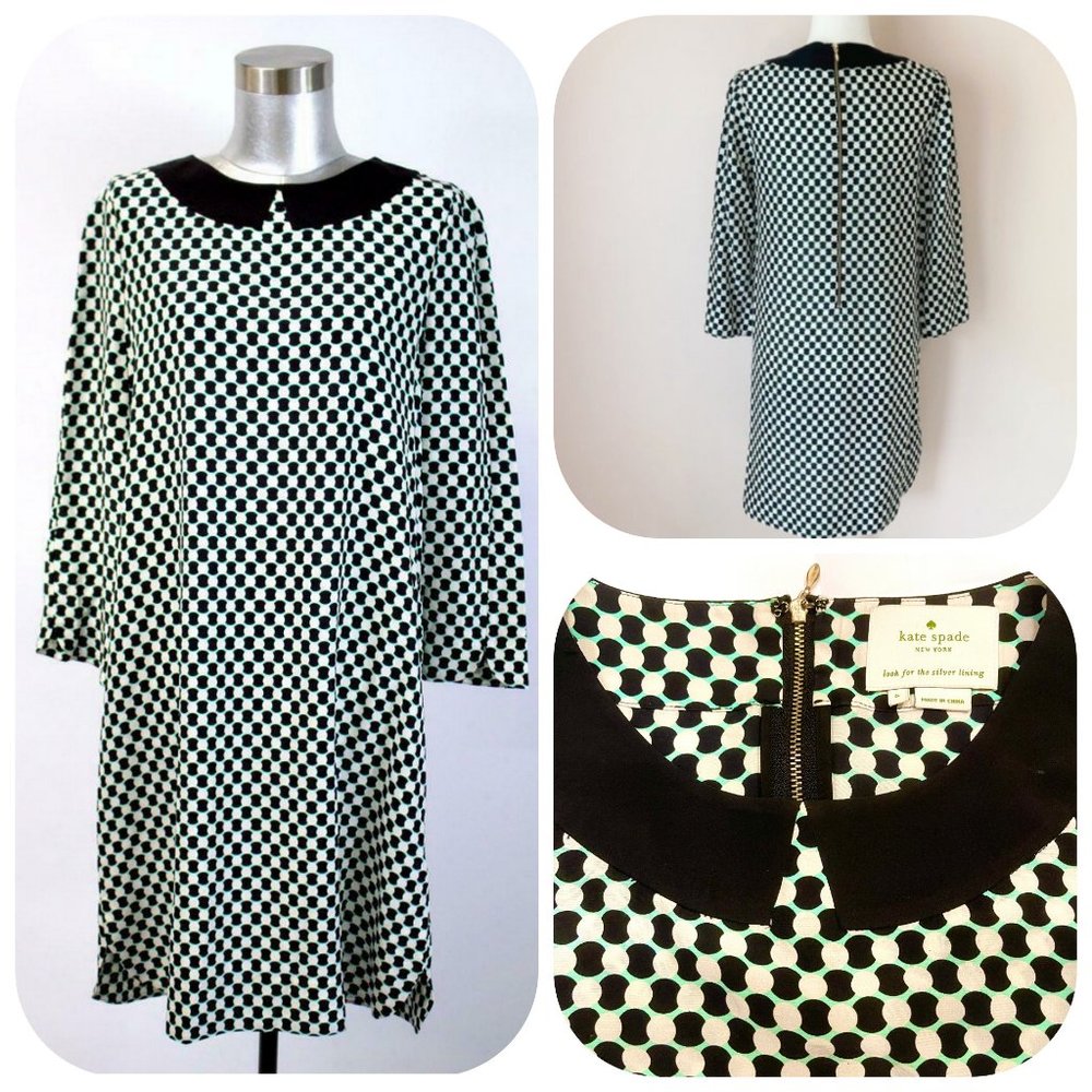 Kate Spade Kassia Silk shift 3/4 sleeves dress